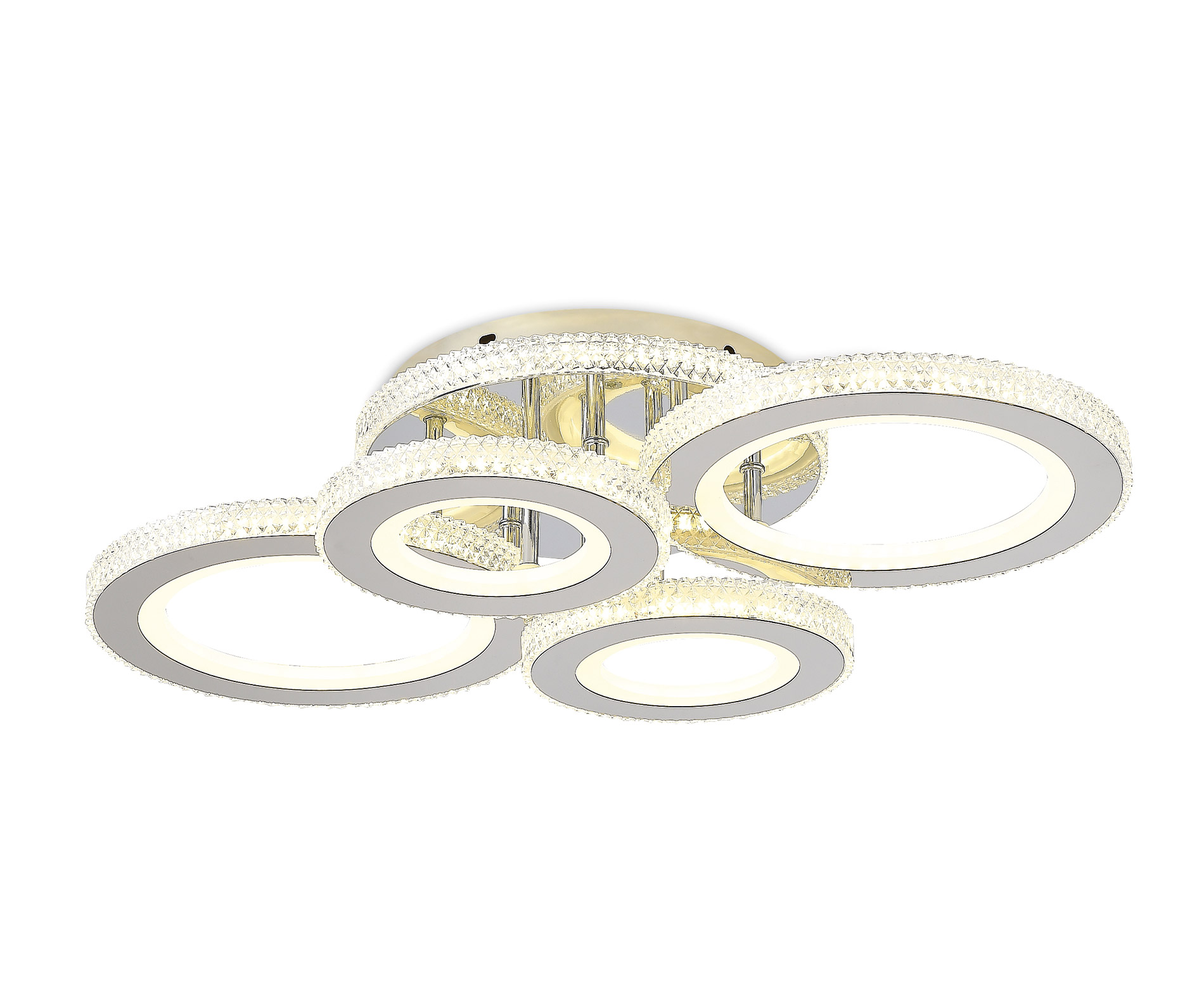 Duo Modern LED Plafonyer 4'lü Krom
